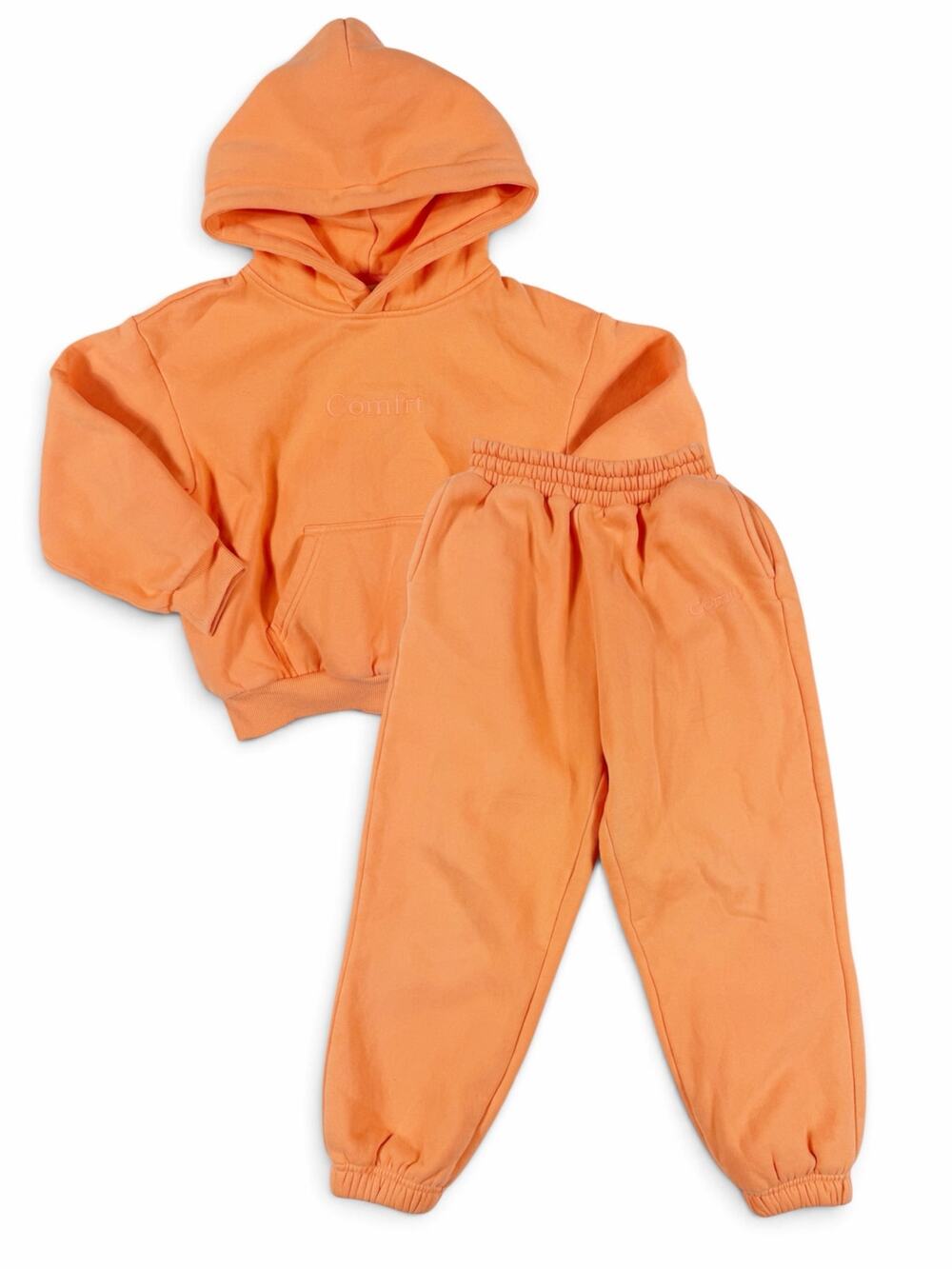 Comfrt Kids Hoodie Sweatpants Matching Set Orange 7-8 size small creamsicle
